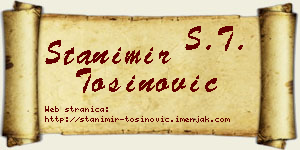 Stanimir Tošinović vizit kartica